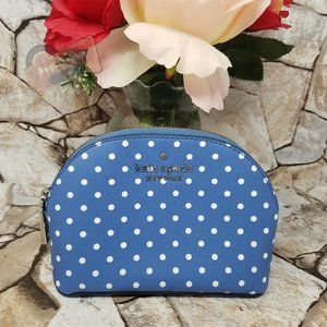 #bagsavenue FAST SHIPPING Small Dome Cosmetic Staci Garden Dot Kate Blue